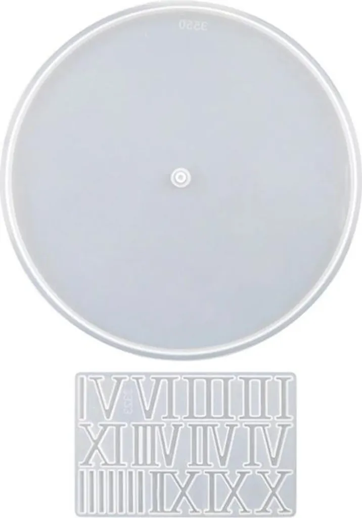 Moule silicone cadran 36cm grande taille avec kit chiffres romains