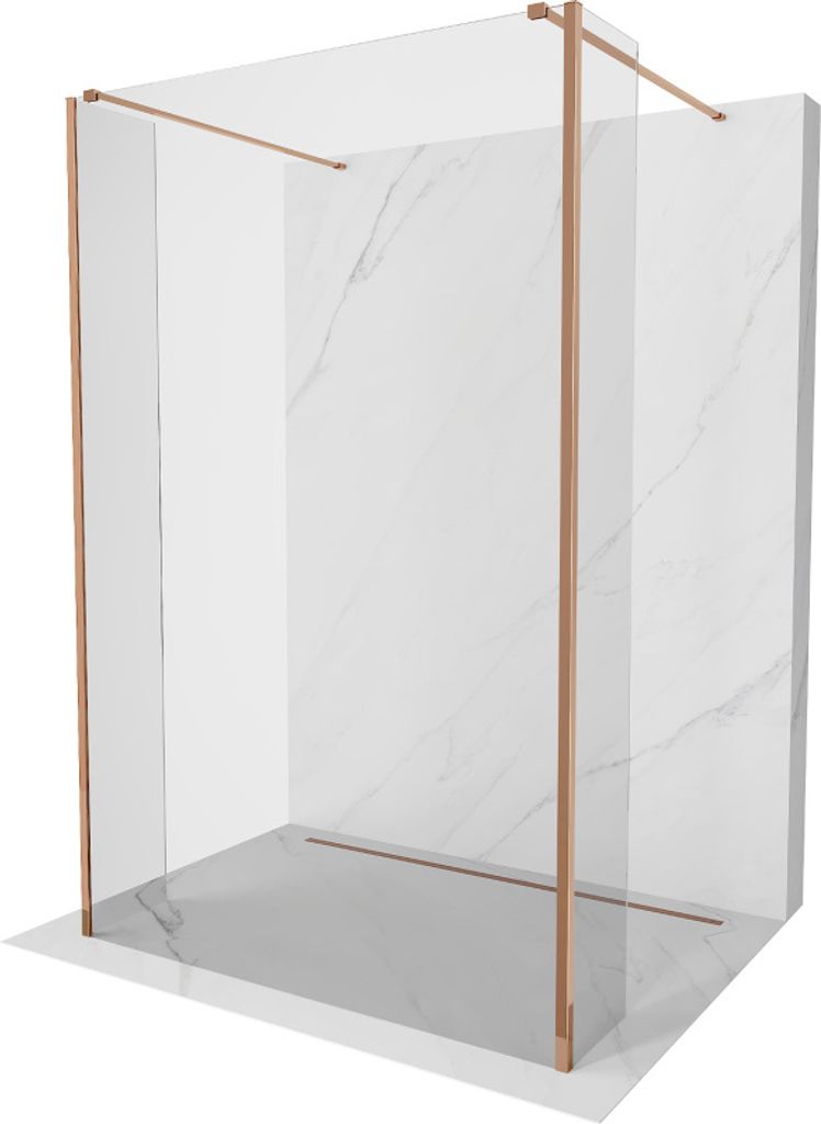 Mexen Kioto freistehende Duschwand 160 x 30 x 30 cm, transparent, roségold - 800-160-030-222-60-00-030