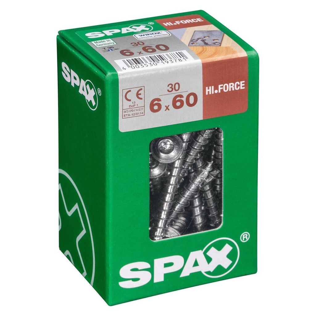 30 Stück Stahlschrauben mit Linsensenkkopf, Torx SPAX, Produktbild 