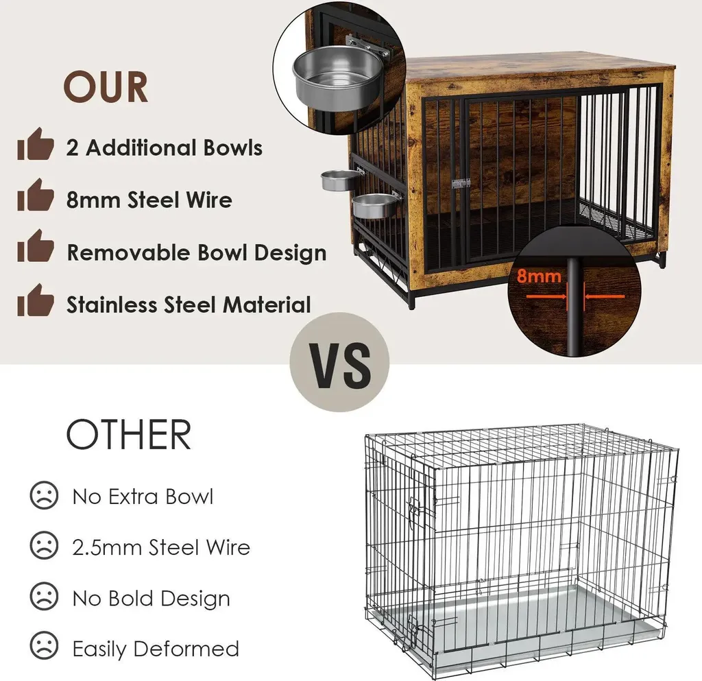 Niche d'intérieur design et table d'appoint 99cm pour grands chiens - 7