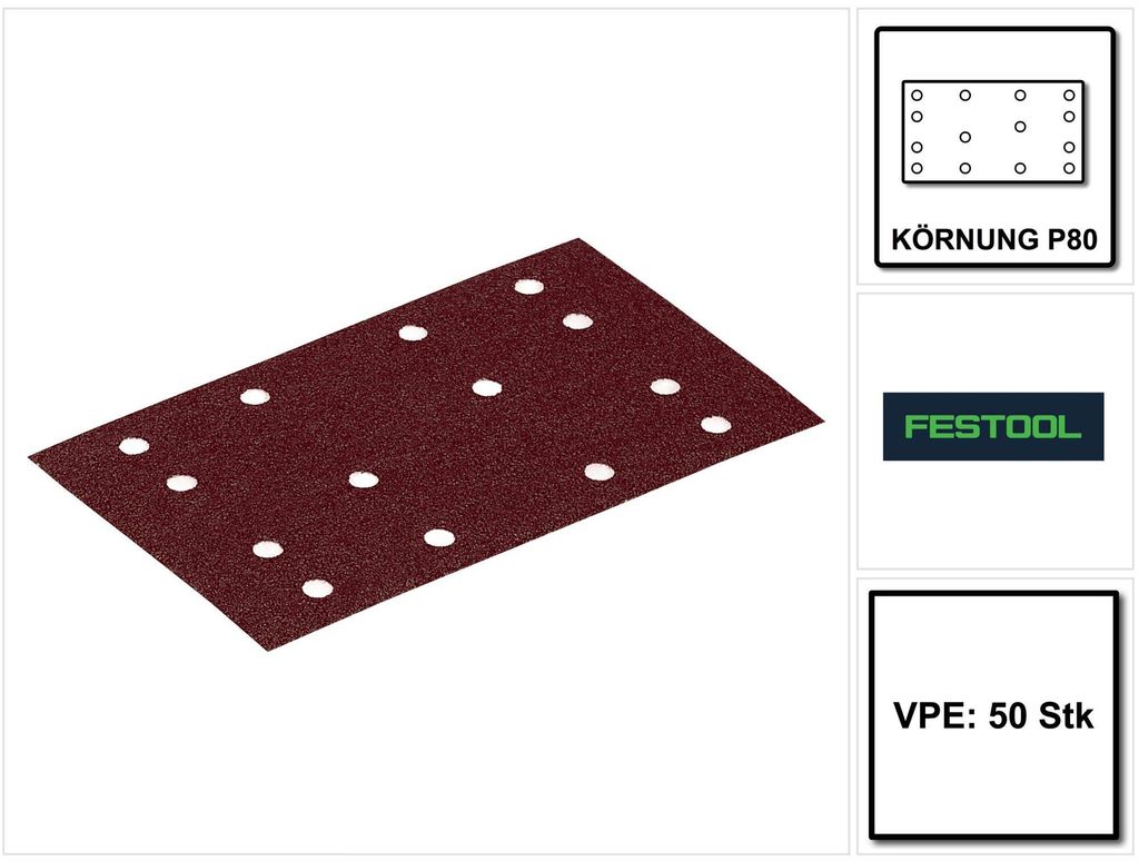 Festool STF 80x133 Hoja de lijar Rubin 2 P80 RU2/50 - 50 Imagen del producto 