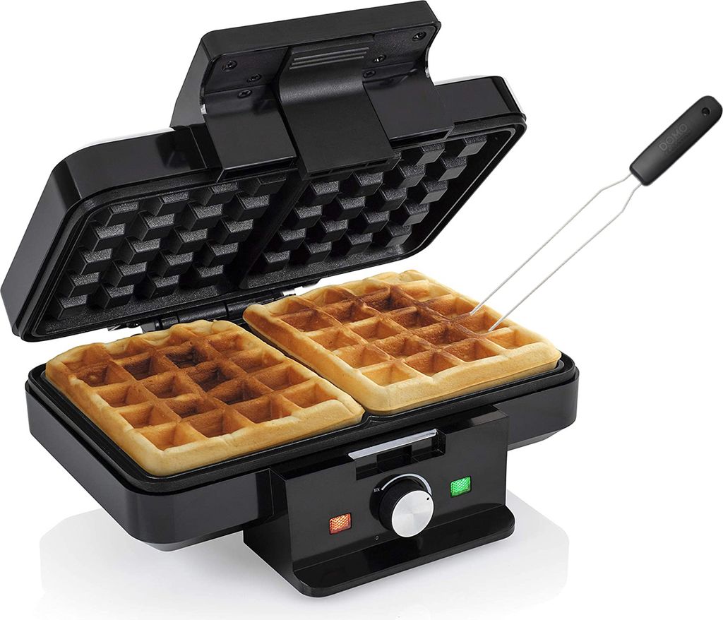 2in1 Doppel Waffeleisen & Gabel eckig für dicke Belgische Waffeln Waffle maker