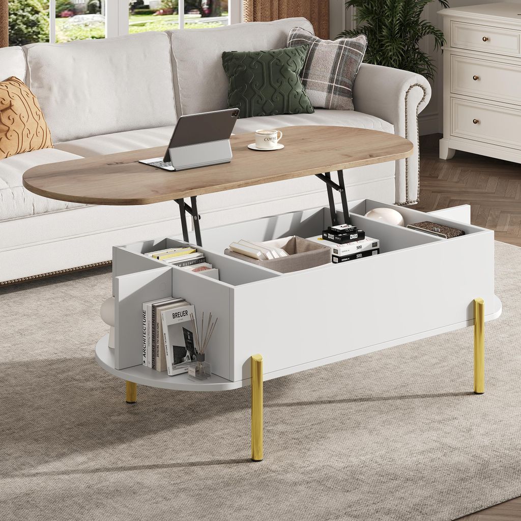 Merax Table basse avec plateau relevable, espace de Image du produit 