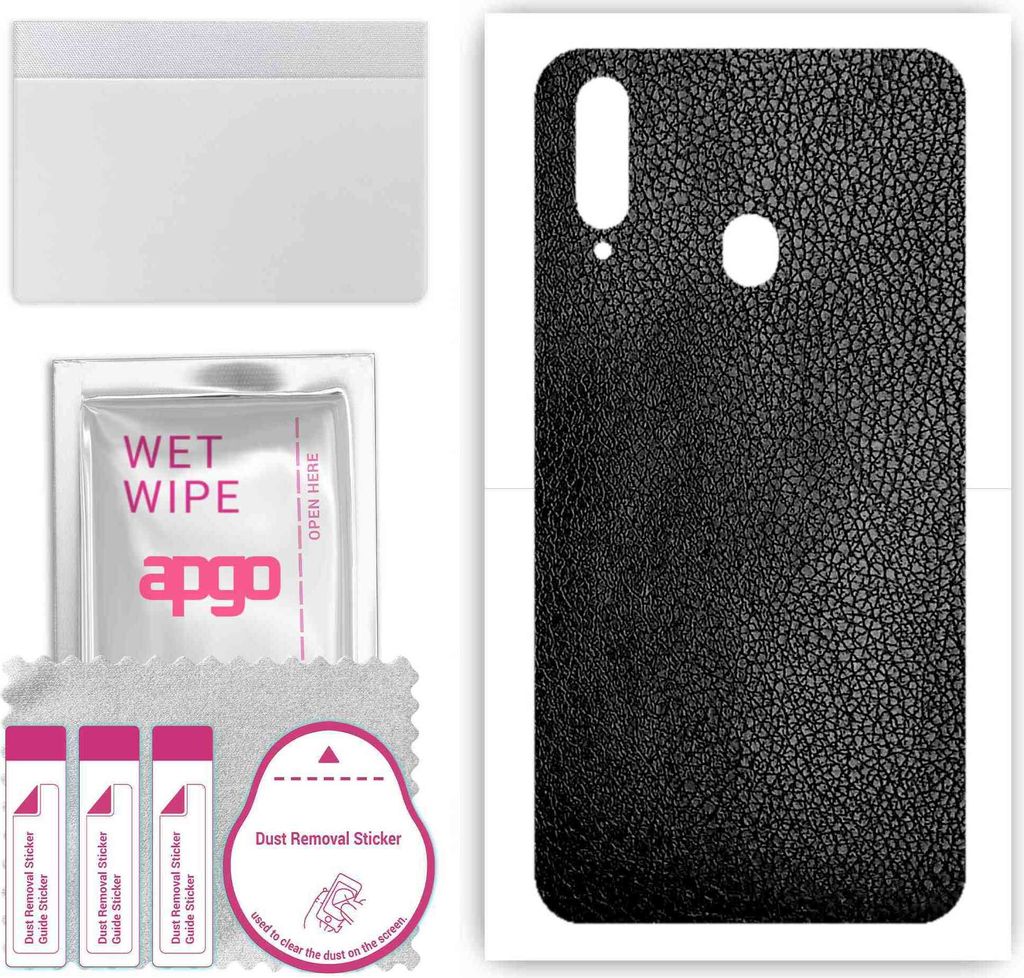 apgo Rückseite Schutzfolie, Skin, kompatibel mit Samsung Galaxy A20s, Hinten Displayschutzfolie aus Vinylfolie, kratzfest, einfache Montage - Schw...