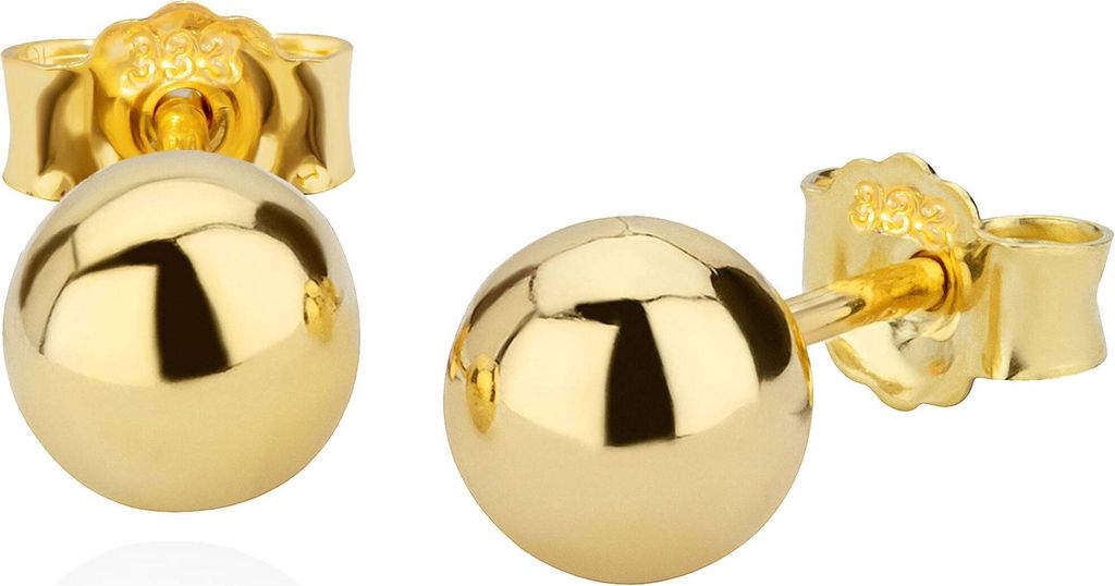Paar 6mm Kugel Ohrstecker 8 Karat 333 Gelbgold Glanz Damen Produktbild 