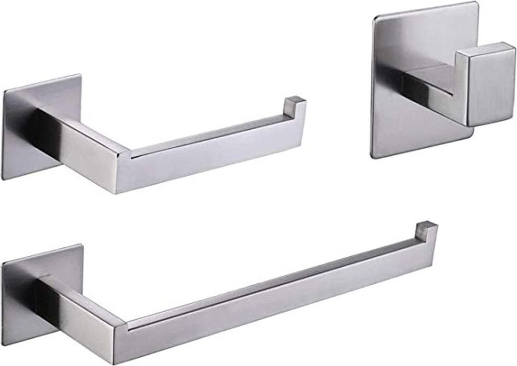GZHCGSM Handtuchset inklusive Tapetenset, Handtuchhalterung für Badezimmerstange, Toilettenzubehör aus Stahl, Bademantel & 3-teiliger Hakenleiste...