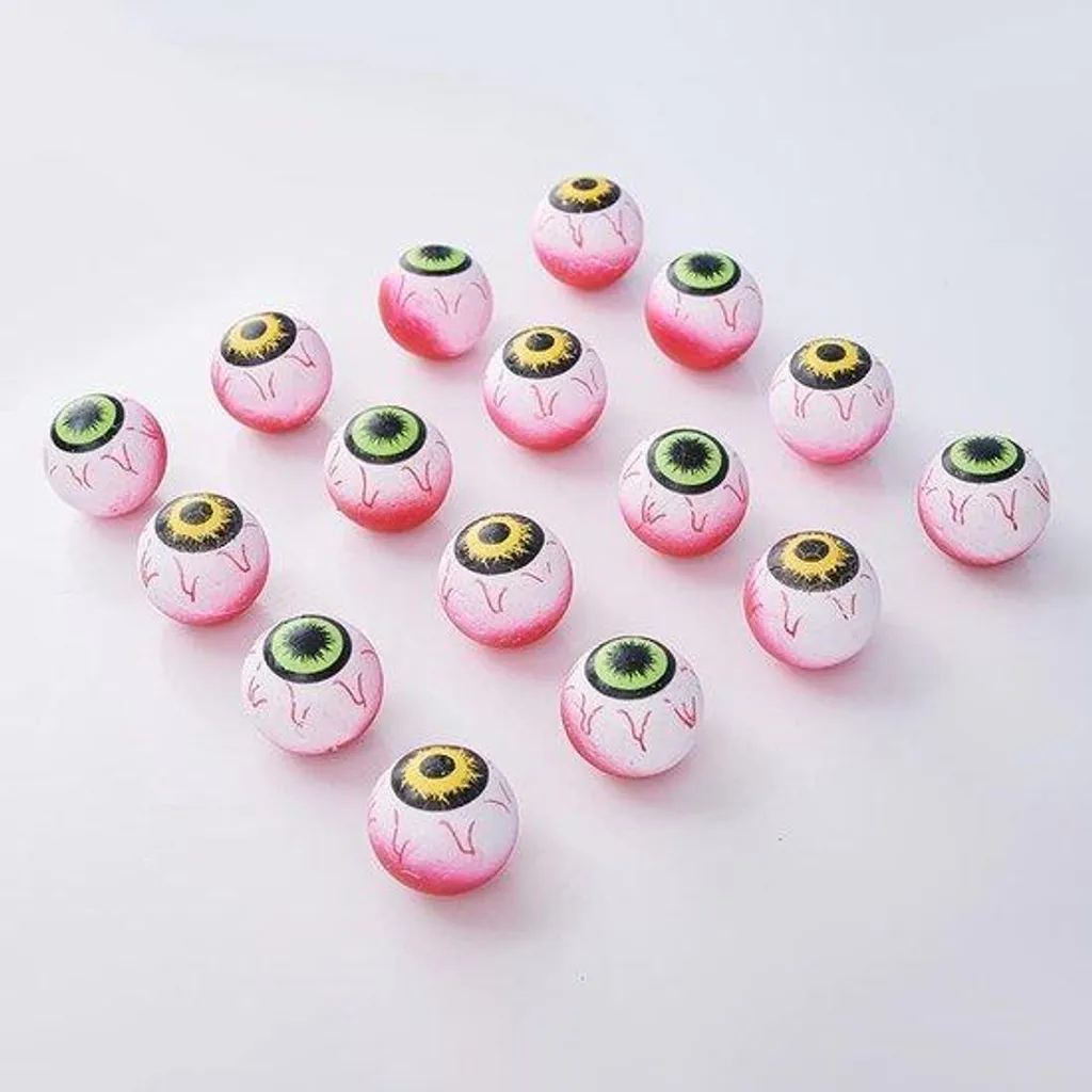 Accessoires de Fête Halloween - 16 Faux Yeux pour Décorer Table et Buffet