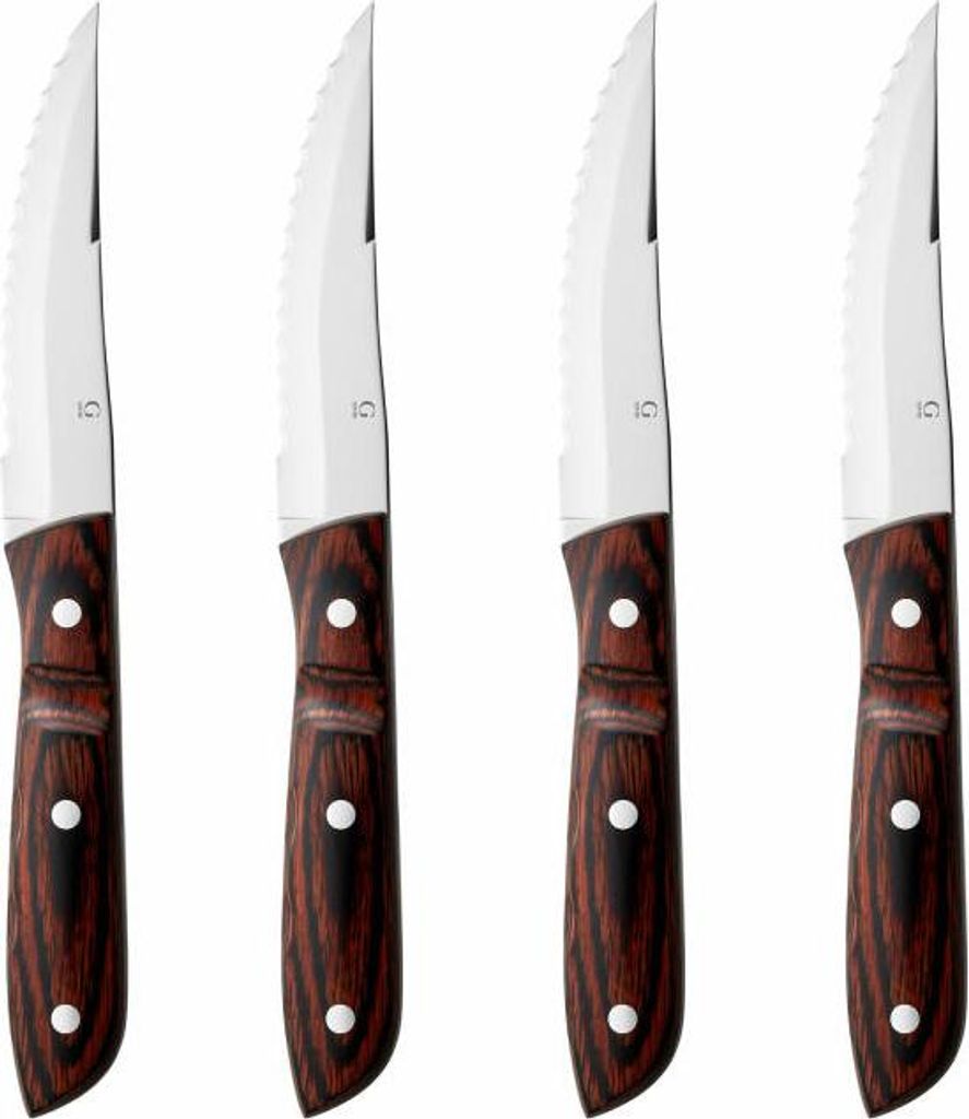 Gense Steakmesser XL Old Farmer Classic 4er Set, Holzlaminat, 18/8 Edelstahl, 23.5 cm, 20351