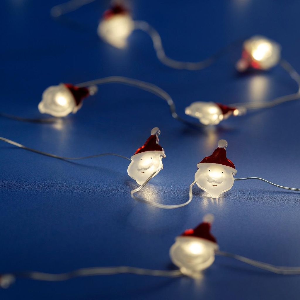 Mikro-LED-Kette mit Weihnachtsmännern - 190 cm lang - 20 Produktbild 