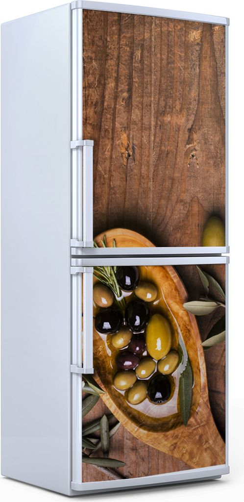 Kühlschrankdekoration 60x180 cm Aufkleber auf dem Kühlschrank - Oliven Motive
