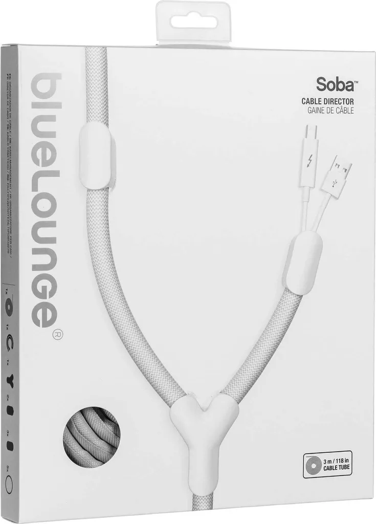 Gaine Range-Câbles Bluelounge Soba Blanc pour Organisation Informatique - 6
