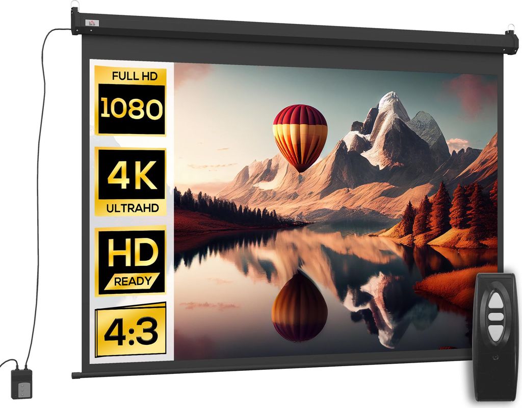 HOMCOM 84-Zoll 4:3 4K HD Motorisierte und elektrische Produktbild 