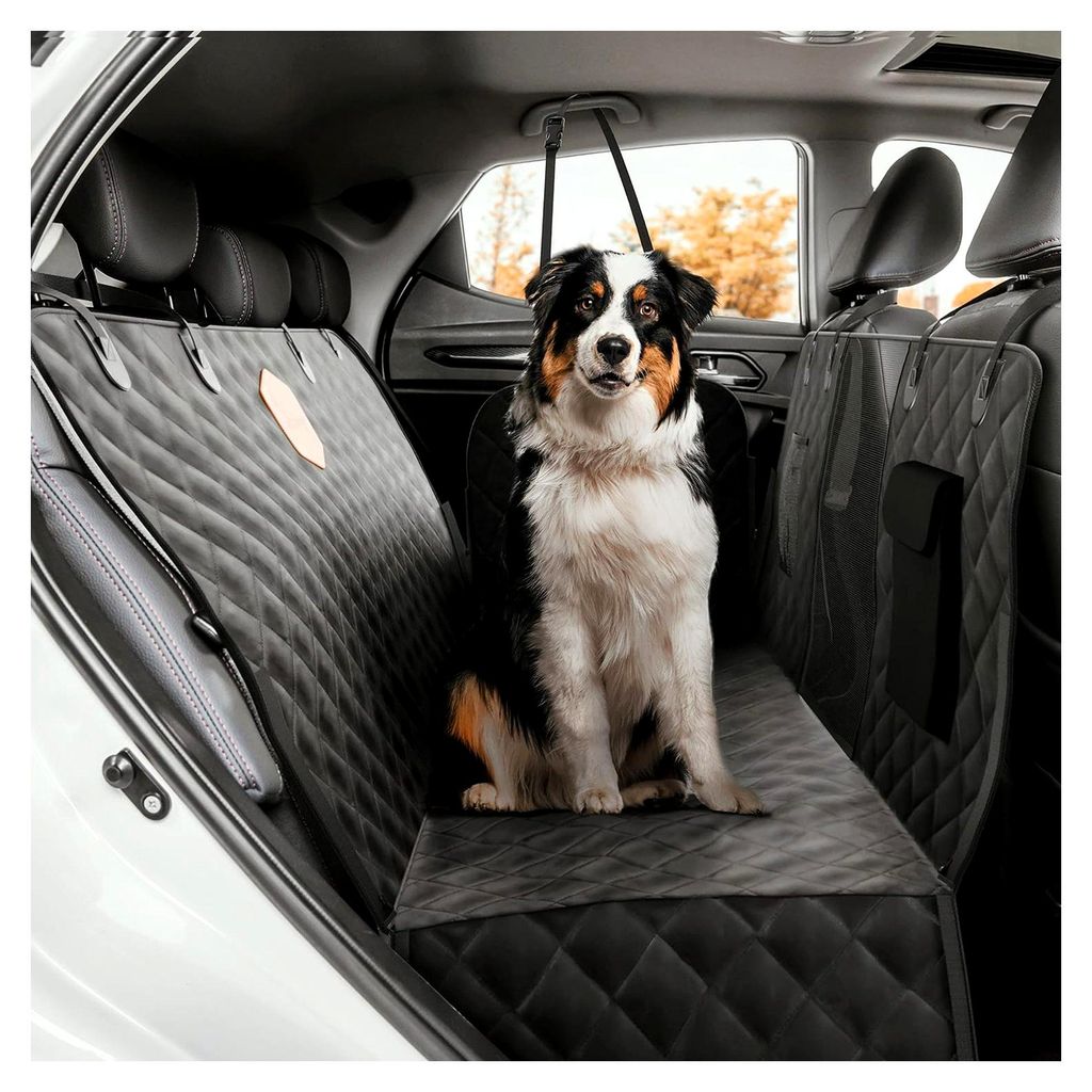 Hundedecke für die Rückbank - Wasserabweisende Decke mit Seitenschutz und Sichtfenster - Kratzfeste Autoschondecke für den Rücksitz