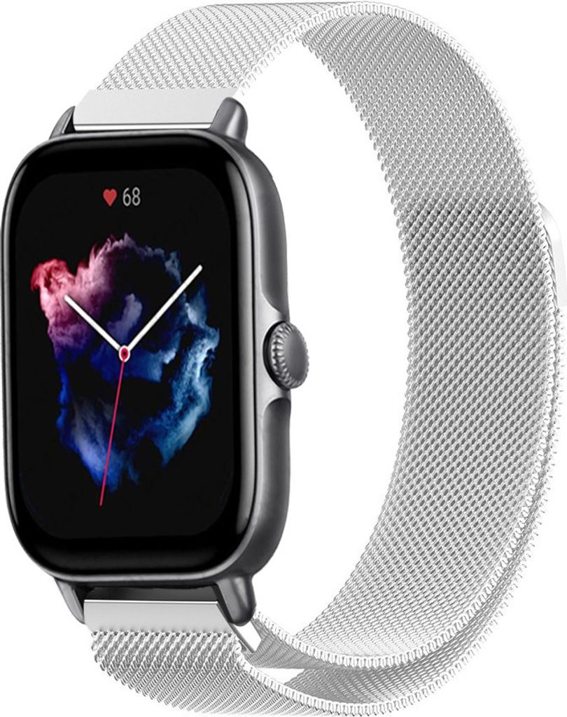 Strap-it Milanese Armband - Kompatibel mit Amazfit GTS 3 Armband Ersatzarmband Edelstahl - Armband mit Magnetverschluss - Hochwertiges Material - f...