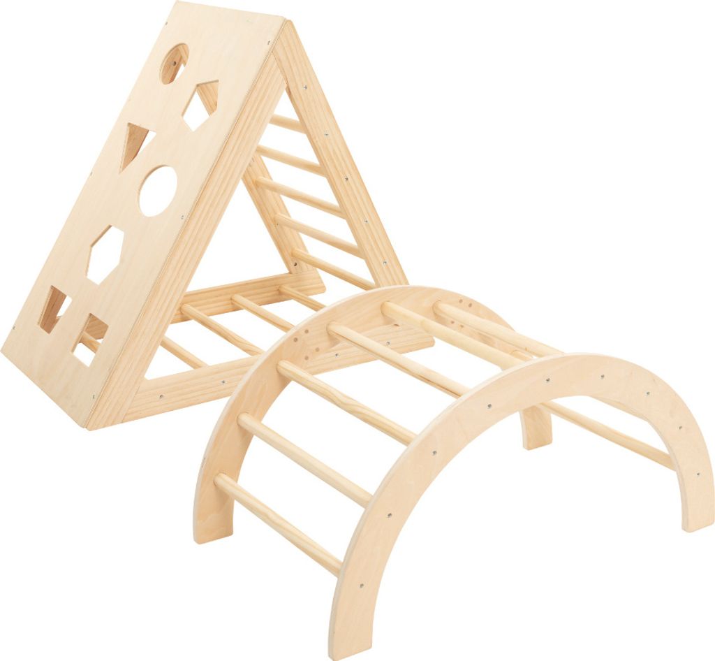 "MISOU Pikler Kletterbogen mit Kletterdreieck Montessori Triangle Kletterrahmen Baby Holz"