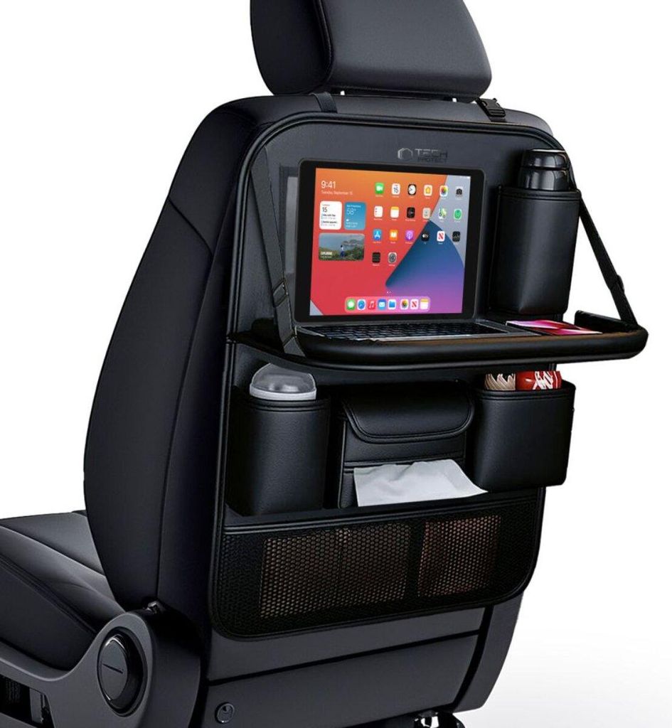 Tech-Protect UCA100 Auto-Organizer mit Tablet- und Laptop-Halterung – Schwarz