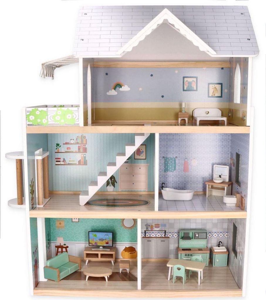 Adam Toys: Casa de muñecas grande de madera Imagen del producto 