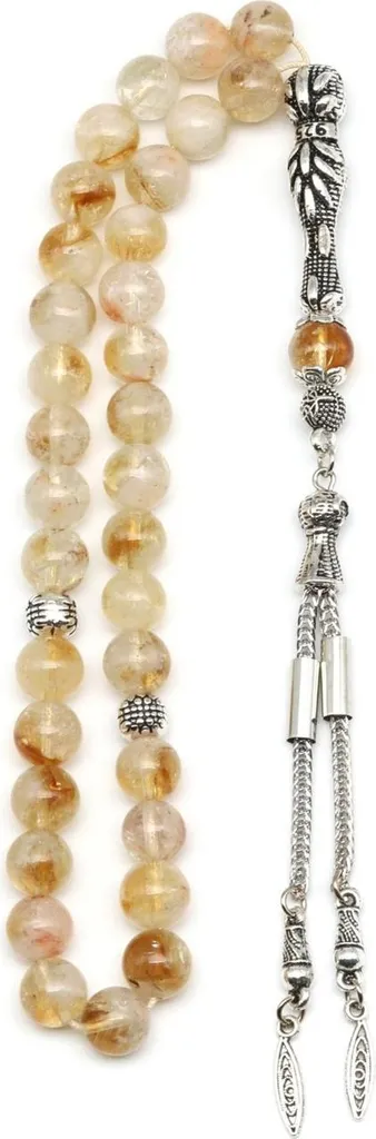 Chapelet de Prière Sitrin 33 Perles 8mm Idéal pour Zen et Méditation