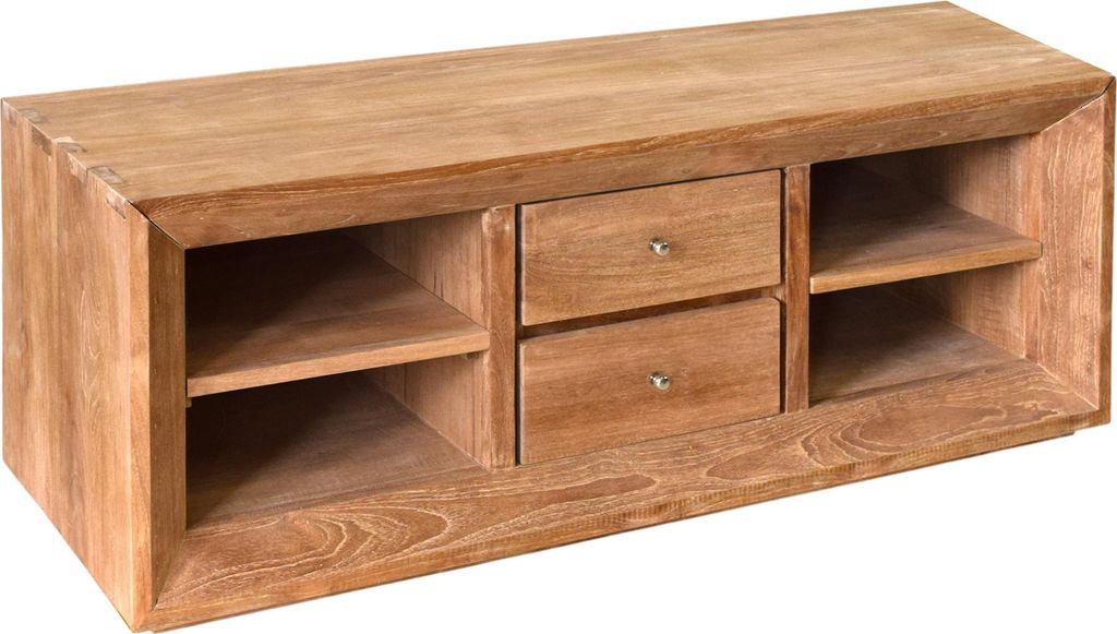Teako Design Lowboard Hammerdal Teakholz Massiv 120x45cm mit Schubfach