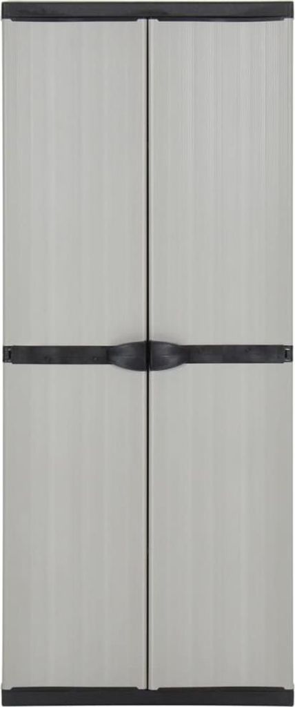 vidaXL Garten-Lagerschrank mit 3 Böden Grau & Schwarz Produktbild 