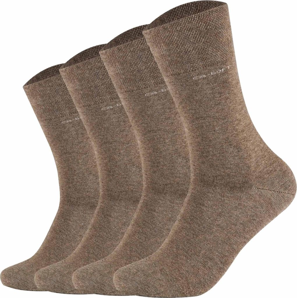 Camano Uni Socken - Soft Socks, einfarbig, 4er Pack Braun 43-46
