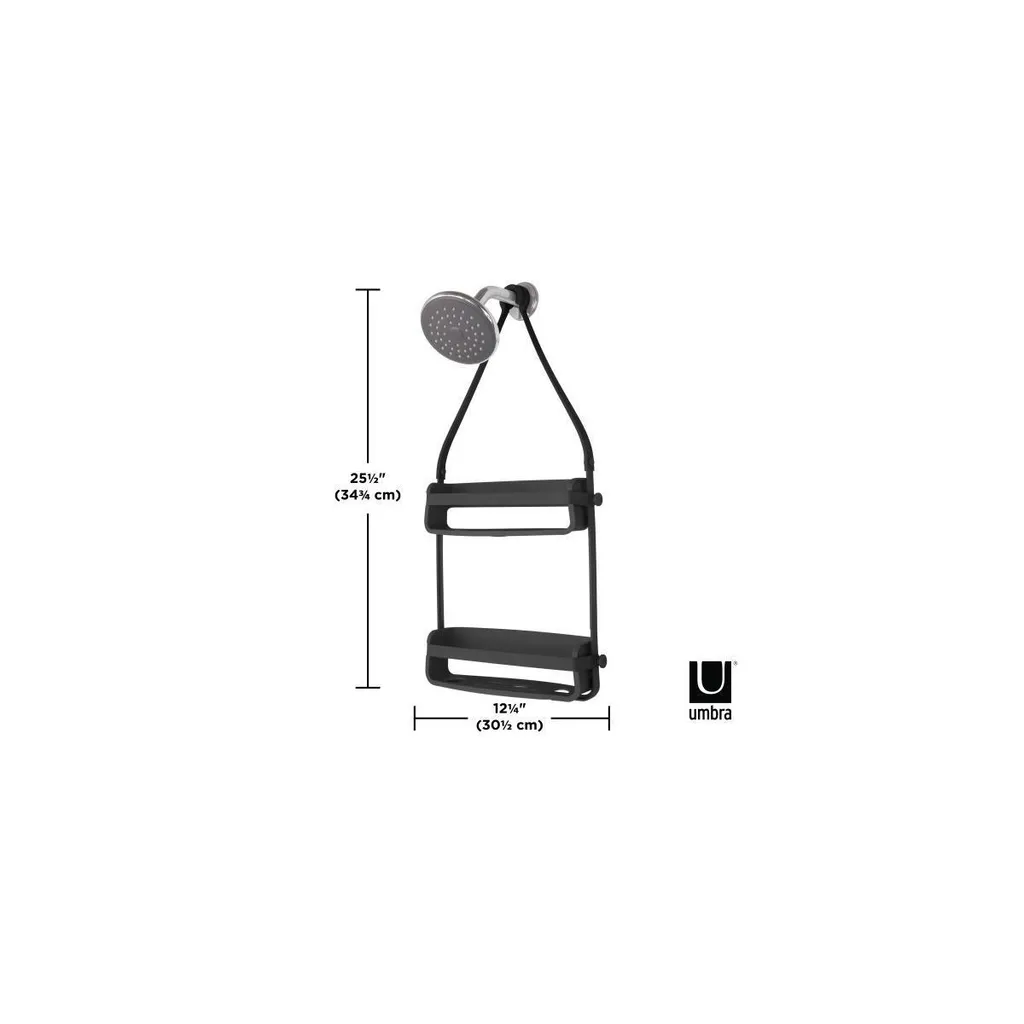 Serviteur de douche FLEX Caddy noir - Tablette de rangement suspendue - 9