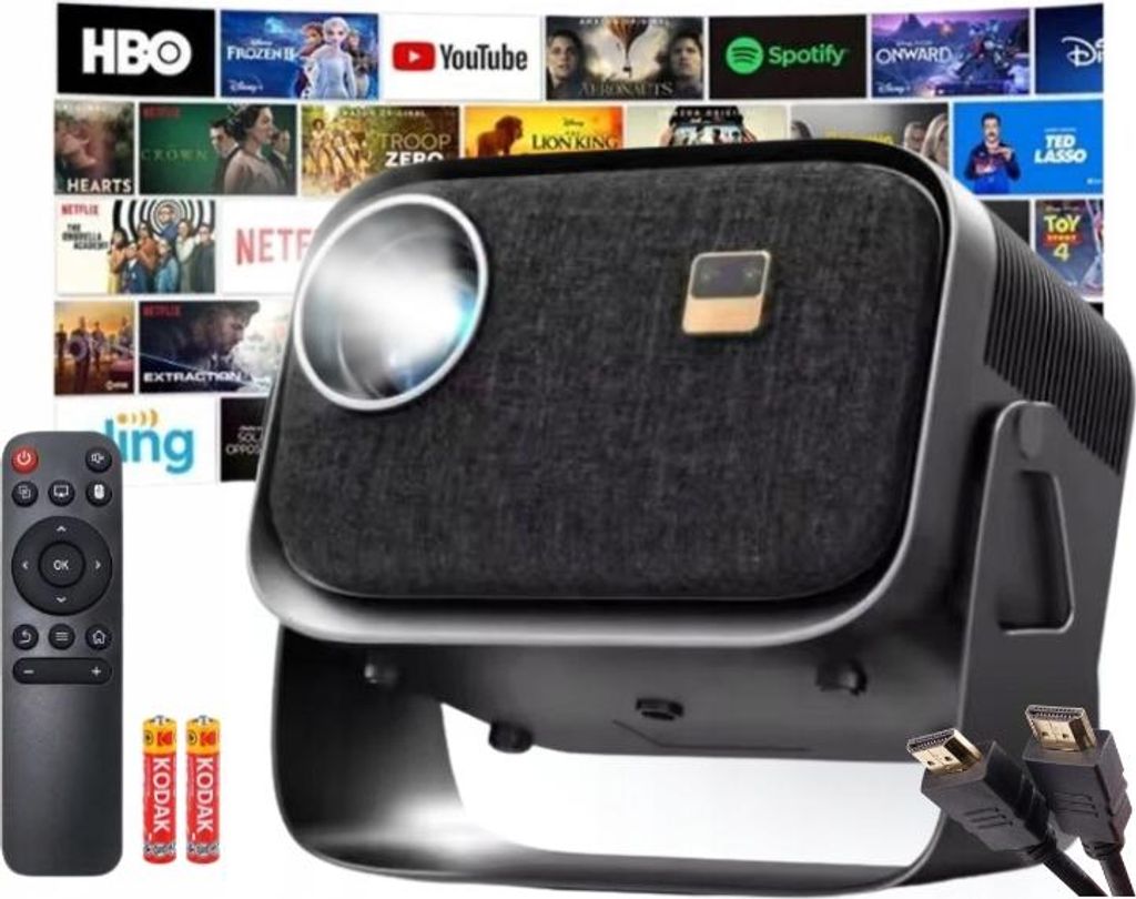 Tragbarer Full Hd 6000Lm Wifi 2.4/5Ghz Android Bluetooth Drehbarer Projektor