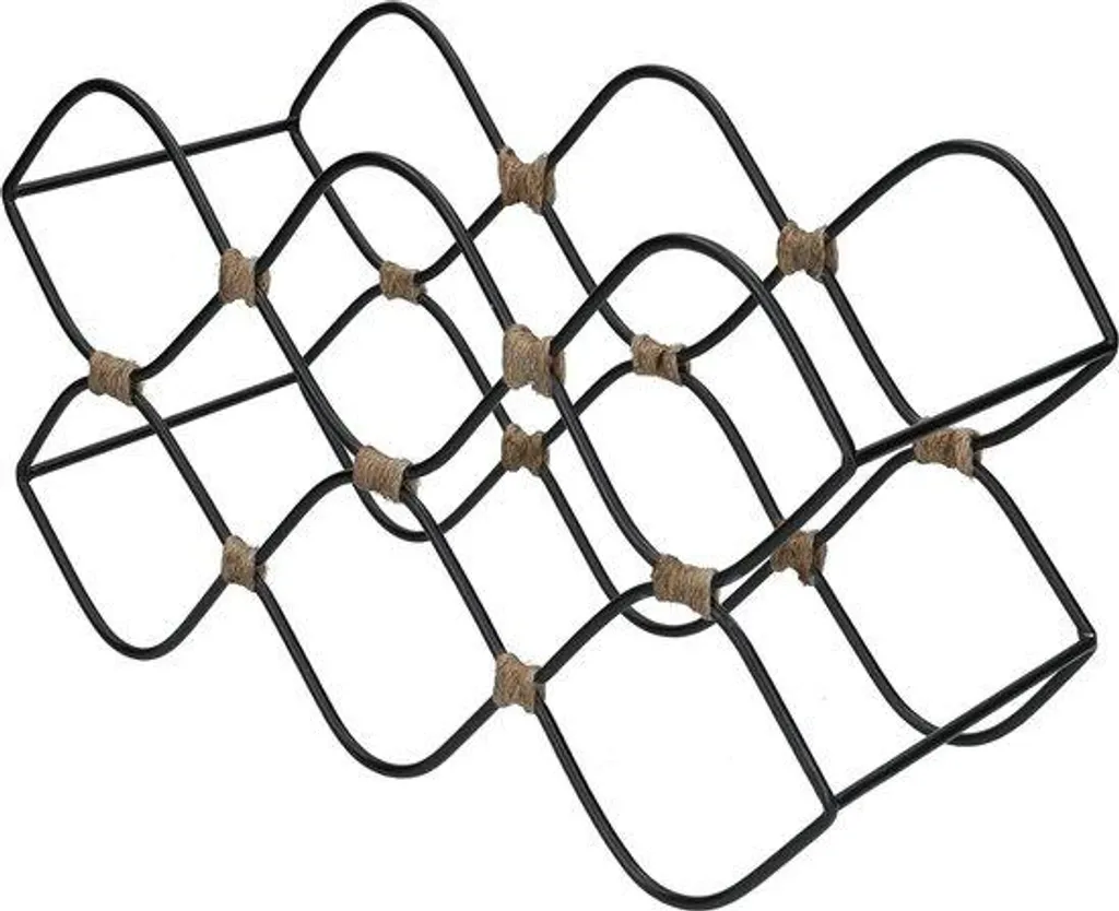 Casier à vin métallique noir style industriel pour 8 bouteilles - 46cm