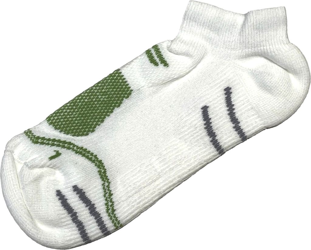 F-Lite MTB Mountainbike Short Coolmax (Polyesterfasern) Socken Fahrradsocken Funktionssocken Sneakersocken kurz weiß/grün/grau 24-4513-7-0011, Gr...