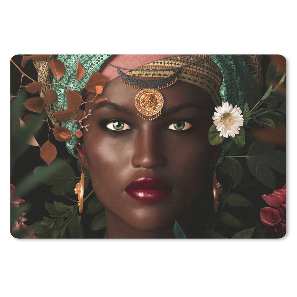 MuchoWow Mauspad Mousepad Frau - Blumen - Schmetterlinge - Pflanzen - Schmuck - Luxus 27x18 cm - Mousepads - Maus Mat - Pad - Mausunterlage - Bü...