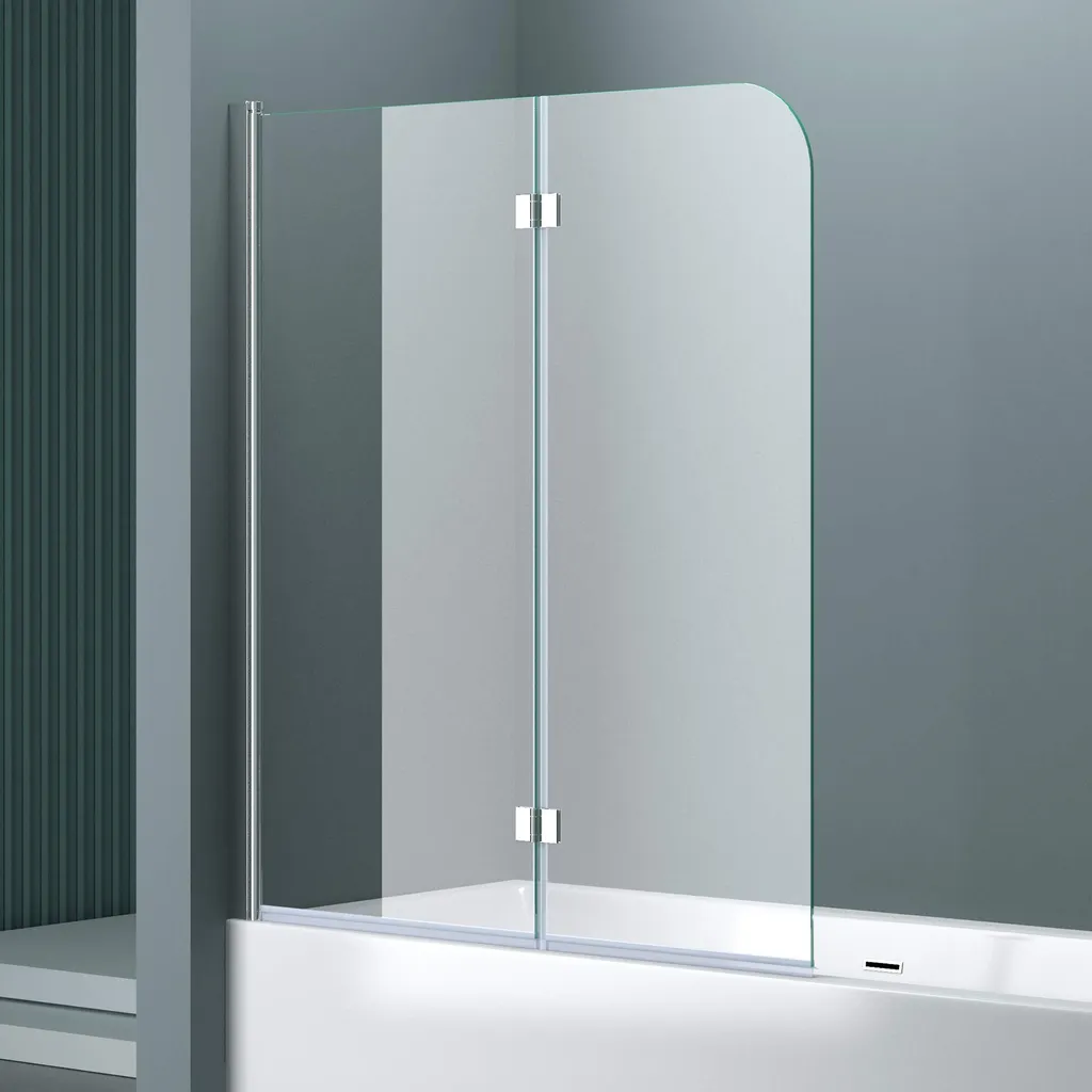 Pare-baignoire étanche 120x140cm anti-éclaboussures verre trempé 6mm