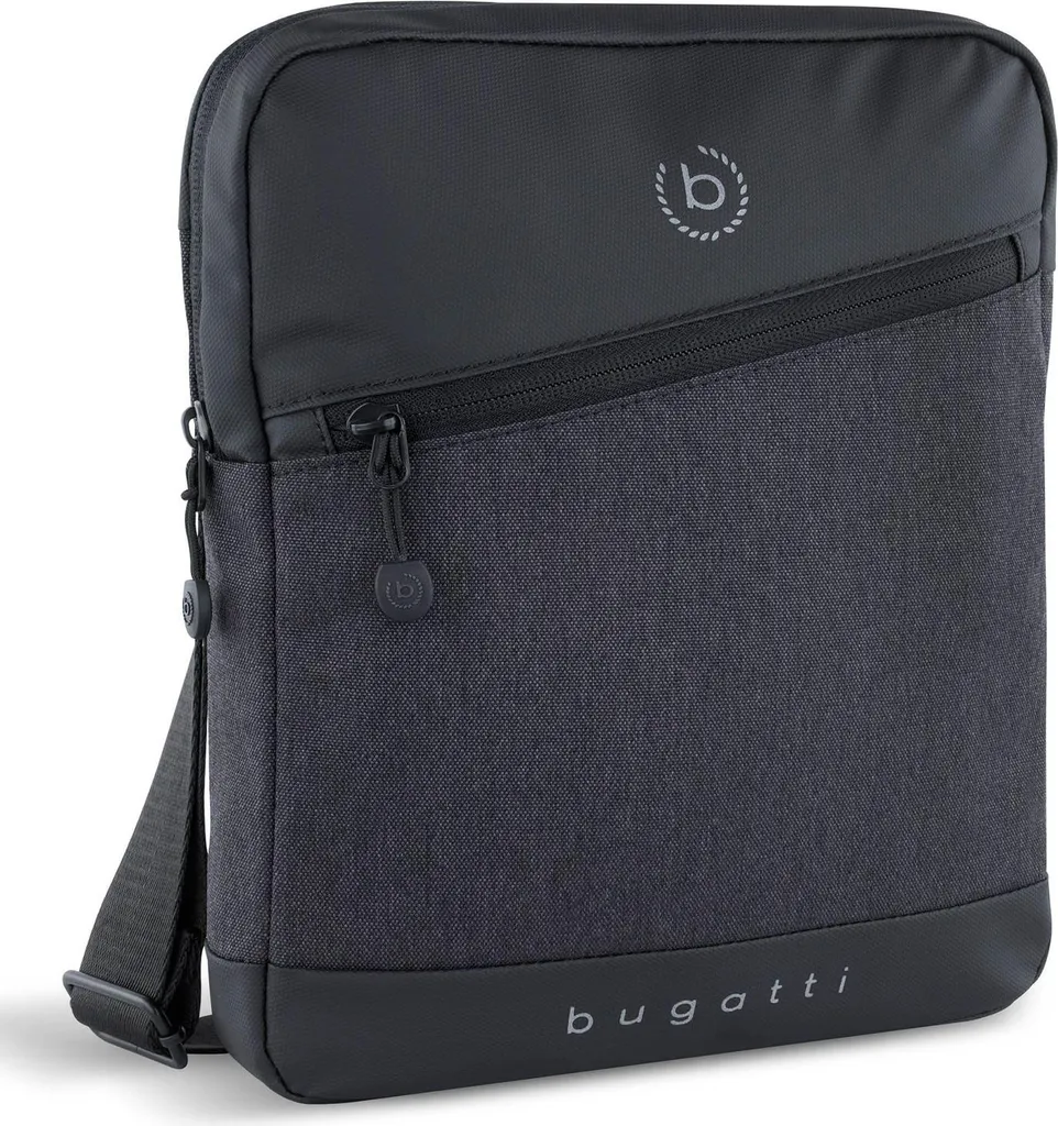 bugatti Universum Borsa Tracolla Uomo - Nero/Grigio Tablet 10"