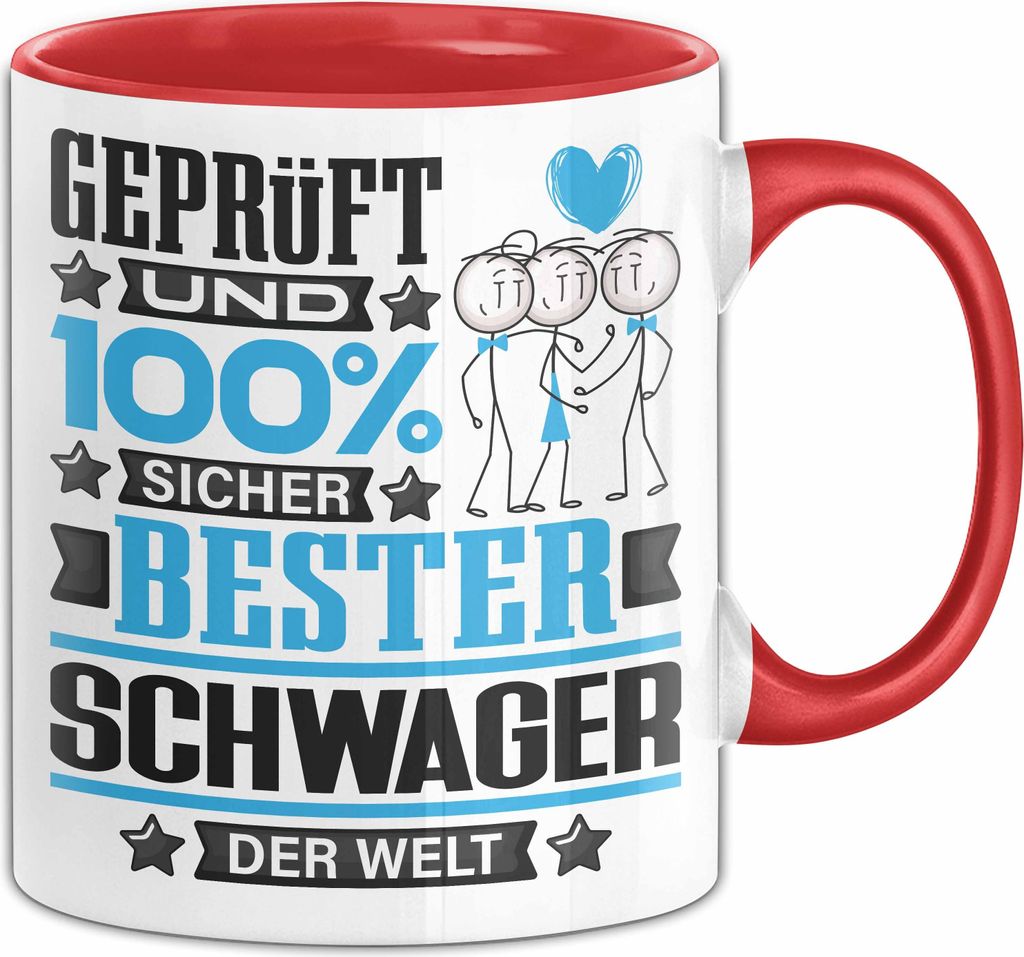 Schwager Geschenk Lustiger Spruch für Schwager Geschenkidee Bester Schwager Der Welt (Rot)