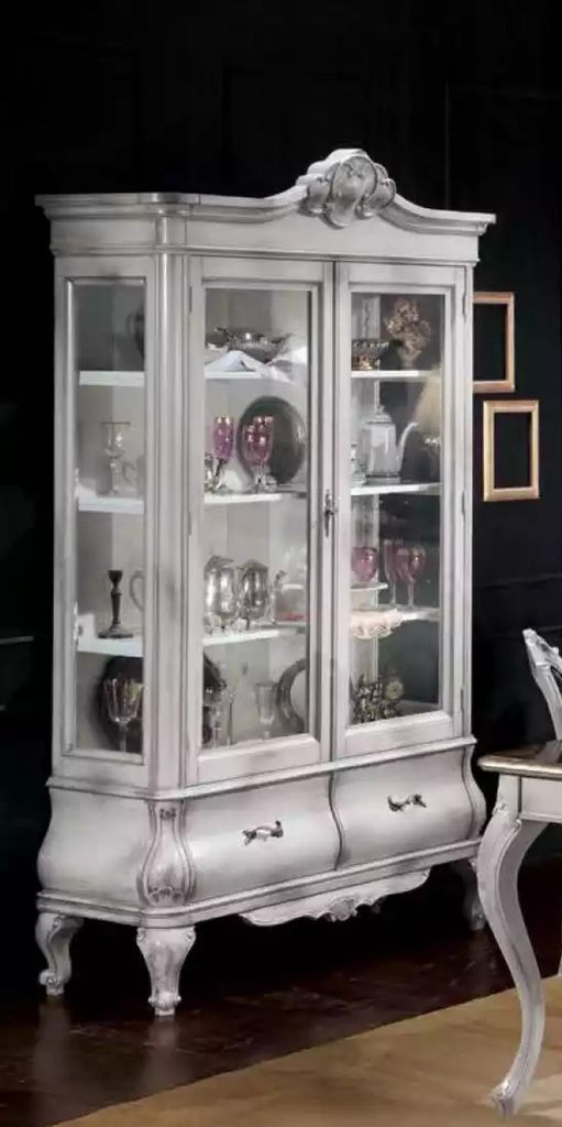 Holz Vitrine weiß Sideboard Design Schränke Italienische Möbel Schrank