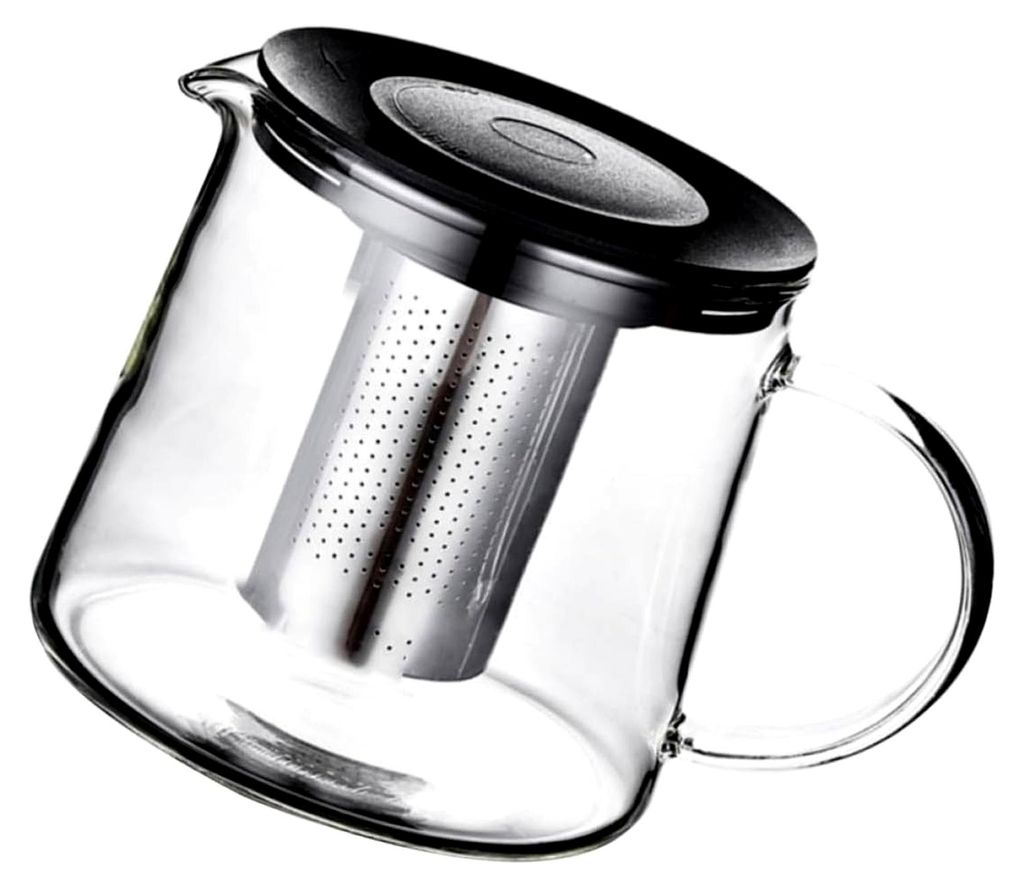 Hitzebeständige Glasteekanne 600 ml aus Borosilikatglas mit Sieb und Deckel für Teegenuss zu Hause