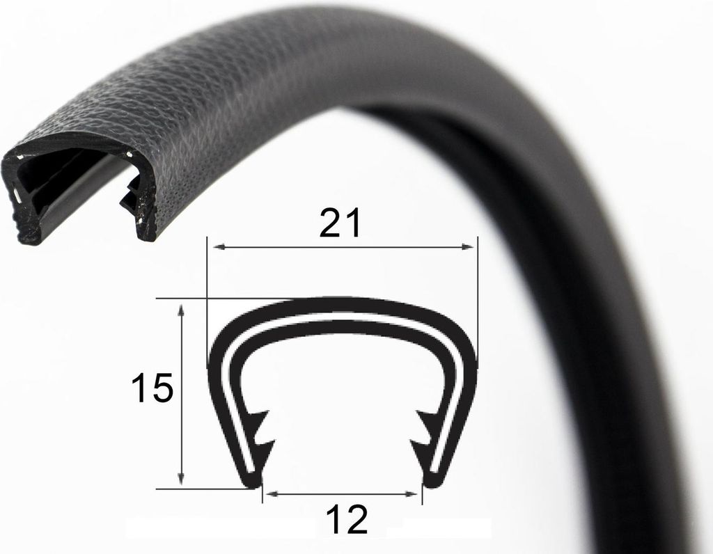 KS13-16S Kantenschutzprofil Schwarz Klemmbereich 13-16 mm Produktbild 