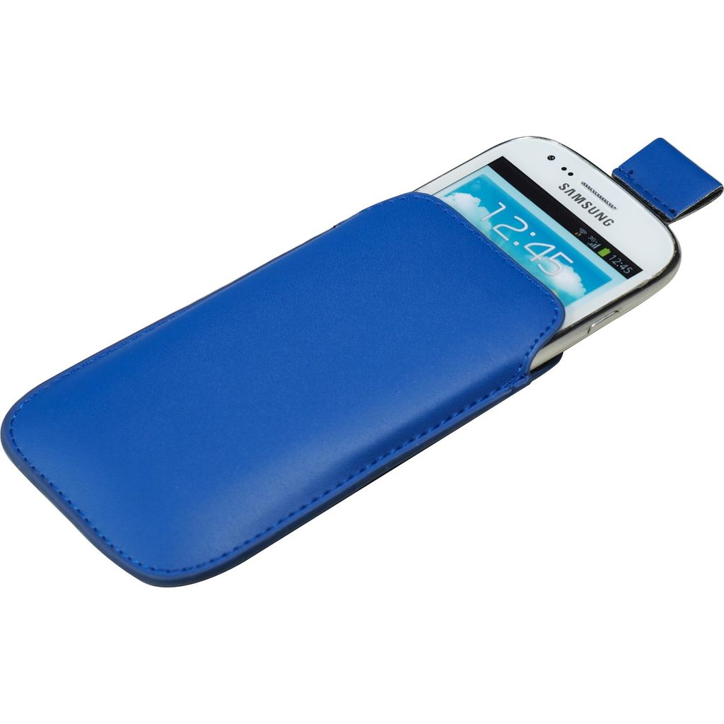 PhoneNatic Kunst-Lederhülle kompatibel mit Samsung Galaxy S3 Mini - Tasche blau Cover