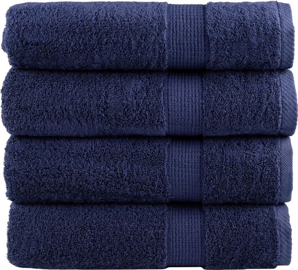 "2026 Promotion" Premium Badetücher SOLUND 4 Stk. - Hohe Qualität - Marineblau 100x150 cm 600 g/m² - Duschtücher CC531
