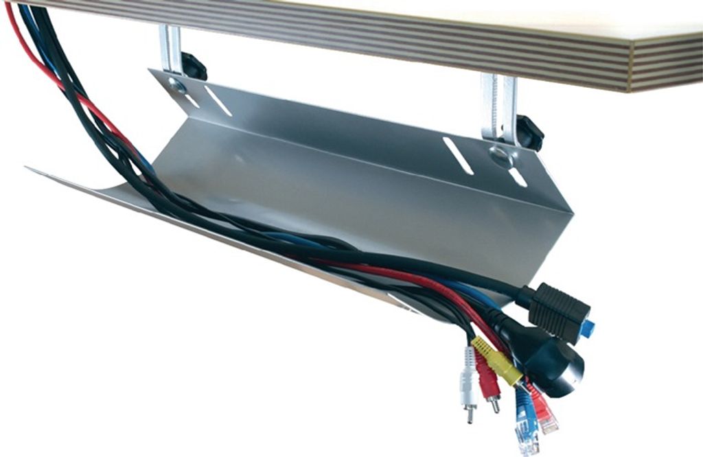 Kabelkanal B460xT185xH100mm silber f.Schreibtisch