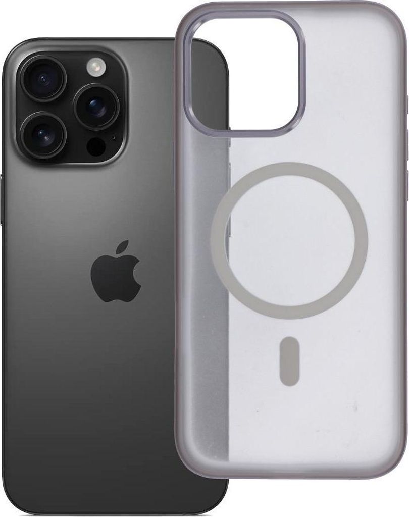 Case passend für iPhone 16 PRO MAX Flexline Mag Cover kompatibel mit MagSafe gray