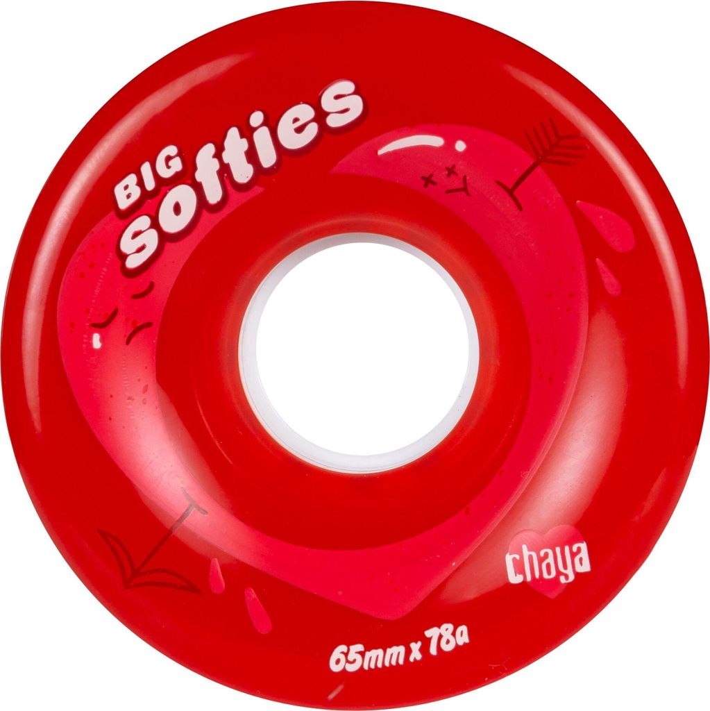 ["Chaya Roller Skate Rolle Big Softie ́s Clear Red","65mm*37mm / 78A","Outdoor Elite Performance","4er-Pack"]