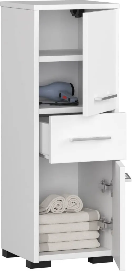 Armoire de salle de bain VILE FARB avec grand espace de rangement BDW