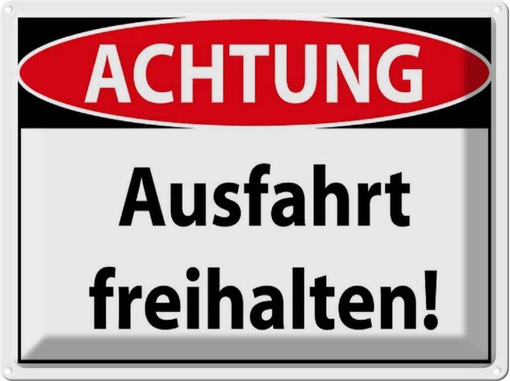 vianmo Blechschild 30x40 cm Achtung Ausfahrt freihalten Warnschild Hinweisschild Sicherheit Vorsicht