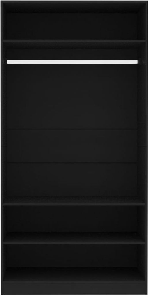 vidaXL Kleiderschrank Schwarz 100x50x200 cm Holzwerkstoff Produktbild 5