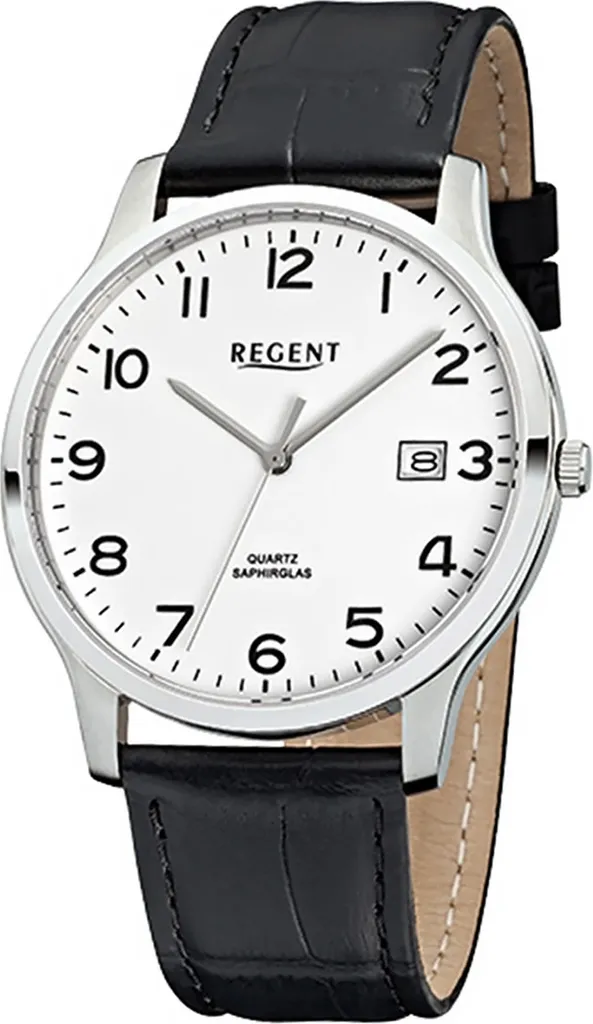 Orologio Regent da uomo in pelle F-1025 quarzo bracciale nero D2URF1025
