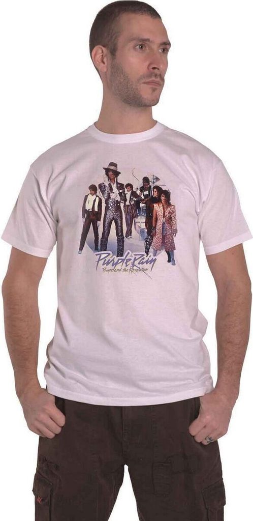 Prince - "Purple Rain" T-Shirt für Herren/Damen Uni RO3554 (L) (Weiß)