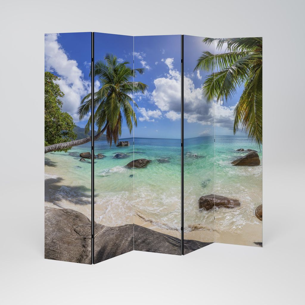 SpaceRebels Paravent Raumteiler - 5-teilig Raumtrenner, Druck 1-Seite - Raumtrenner - Trennwand Wohnung - Room Divider - Spanische Wand Deko Modern...