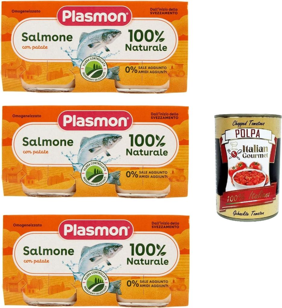 Plasmon Pesce Salmone con Patate, 3x (2x 80g), Mit Produktbild 