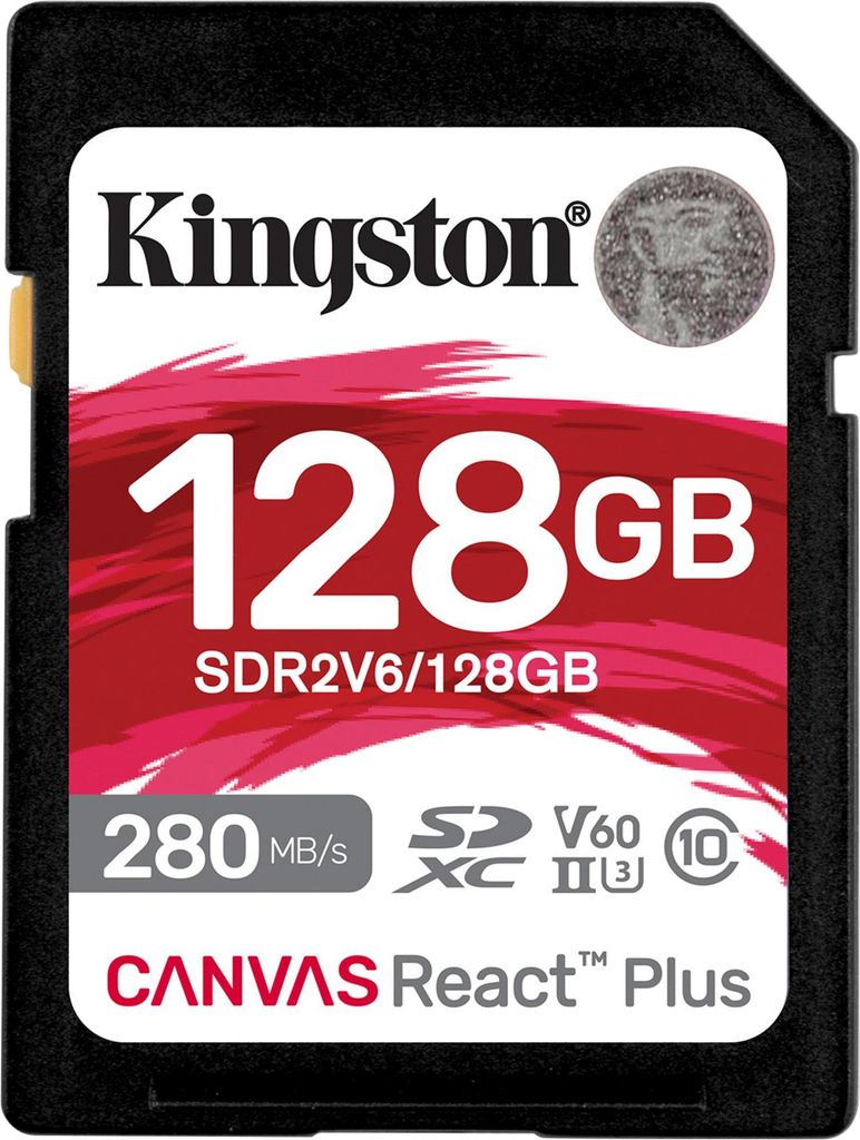SD Card 128GB Kingston SDXC React+ 280R/100W Reader retail
