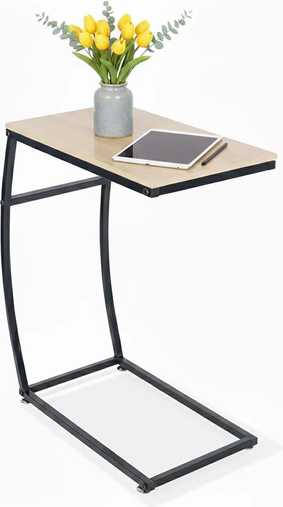 Support ordinateur pour canapé, table d'appoint pratique en forme C - 6